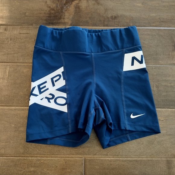 NIKE PRO Women's navy blue spandex compression shorts, size S - Picture 1 of 7